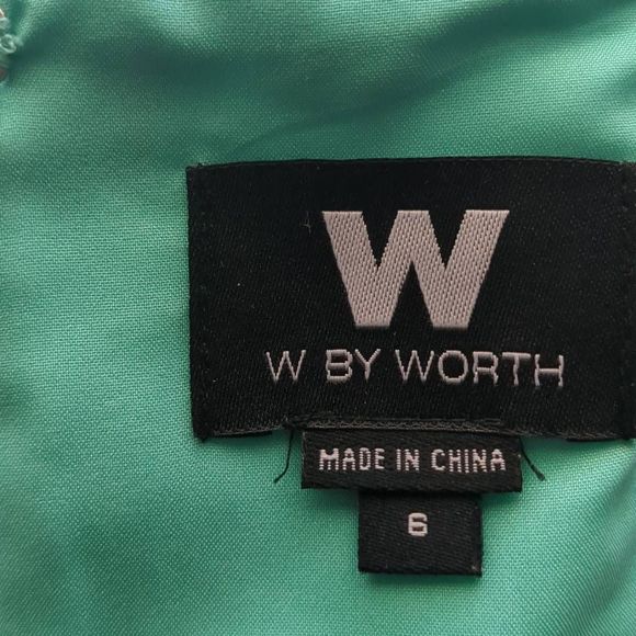 W BY Worth Dress Basic Yoke Dress Textured 6 Teal Short sleeve Knee Length - Picture 9 of 11